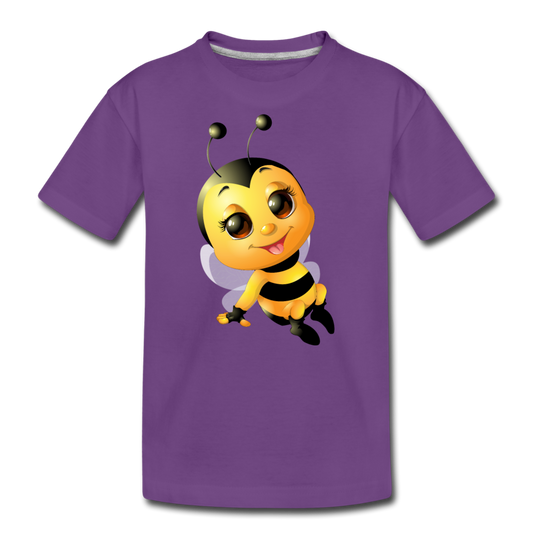 Bumble Bee Cartoon Kids T-Shirt - purple