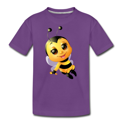 Bumble Bee Cartoon Kids T-Shirt - purple
