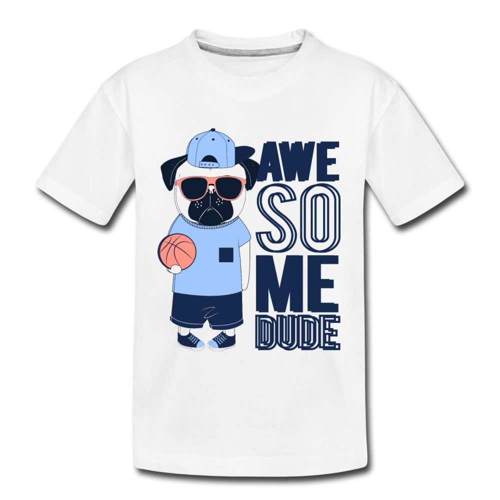 Awesome Basketball Dog Kids T-Shirt - white