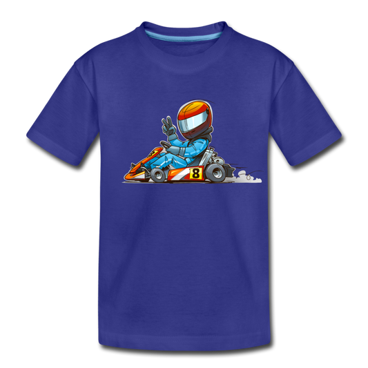 Go-Kart Cartoon Kids T-Shirt - royal blue