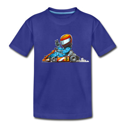 Go-Kart Cartoon Kids T-Shirt - royal blue