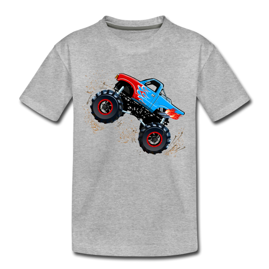 Monster Truck Kids T-Shirt - heather gray
