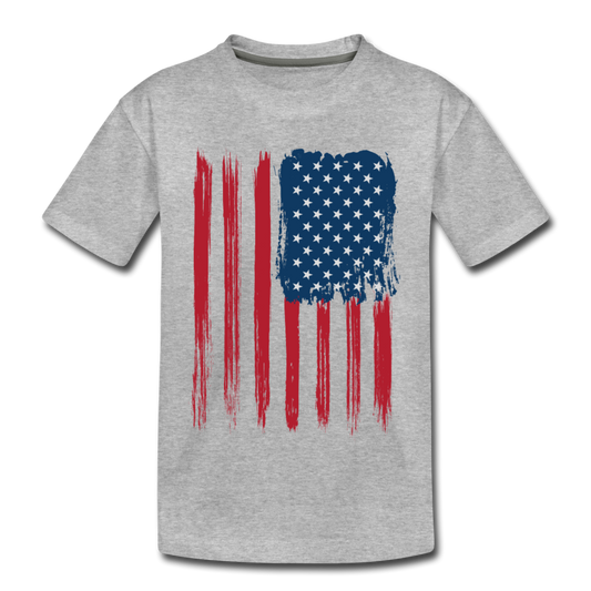 Abstract American Flag Kids T-Shirt - heather gray