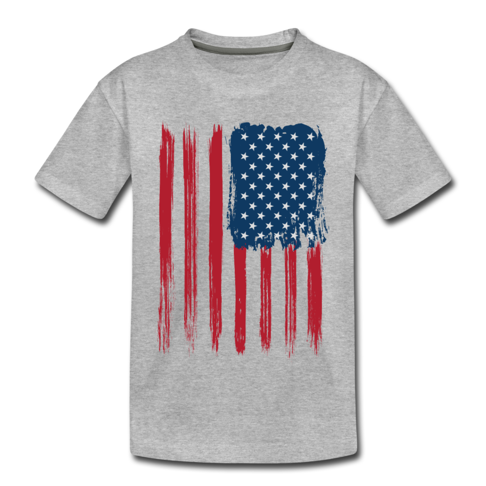 Abstract American Flag Kids T-Shirt - heather gray