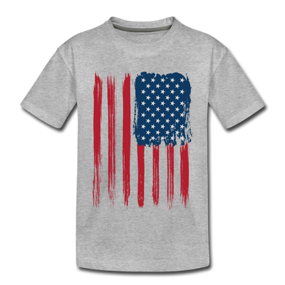 Abstract American Flag Kids T-Shirt - heather gray