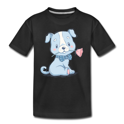 Puppy Rose Kids T-Shirt - black