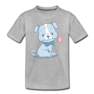 Puppy Rose Kids T-Shirt - heather gray