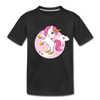 Unicorn Cartoon Kids T-Shirt - black