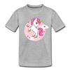 Unicorn Cartoon Kids T-Shirt - heather gray