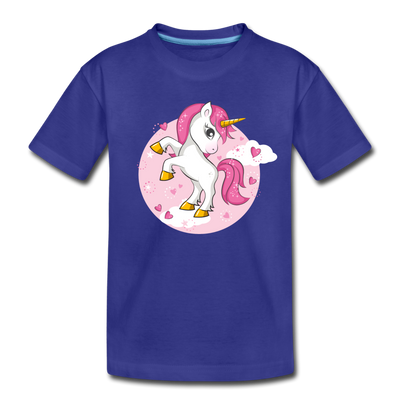 Unicorn Cartoon Kids T-Shirt - royal blue