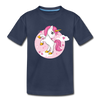 Unicorn Cartoon Kids T-Shirt - navy