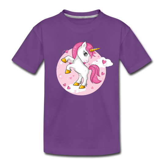 Unicorn Cartoon Kids T-Shirt - purple