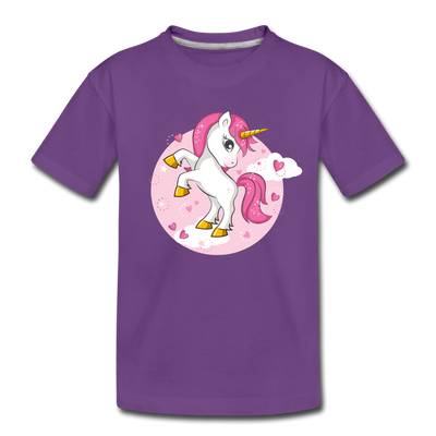 Unicorn Cartoon Kids T-Shirt - purple