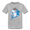 Cool Shark Cartoon Kids T-Shirt - heather gray