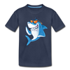 Cool Shark Cartoon Kids T-Shirt - navy