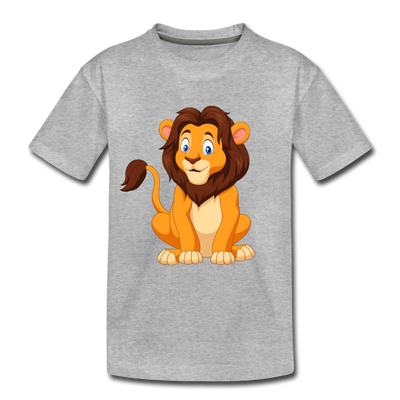 Lion Cartoon Kids T-Shirt - heather gray