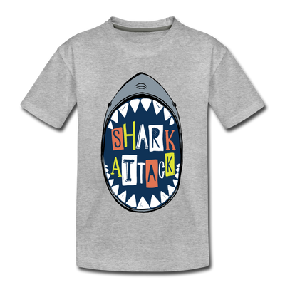 Shark Attack Kids T-Shirt - heather gray