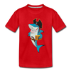 Shark Pirate Cartoon Kids T-Shirt - red