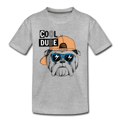 Cool Dude Dog Kids T-Shirt - heather gray