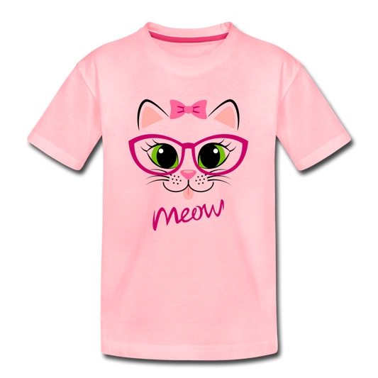 Meow Kitty Cat Kids T-Shirt - pink