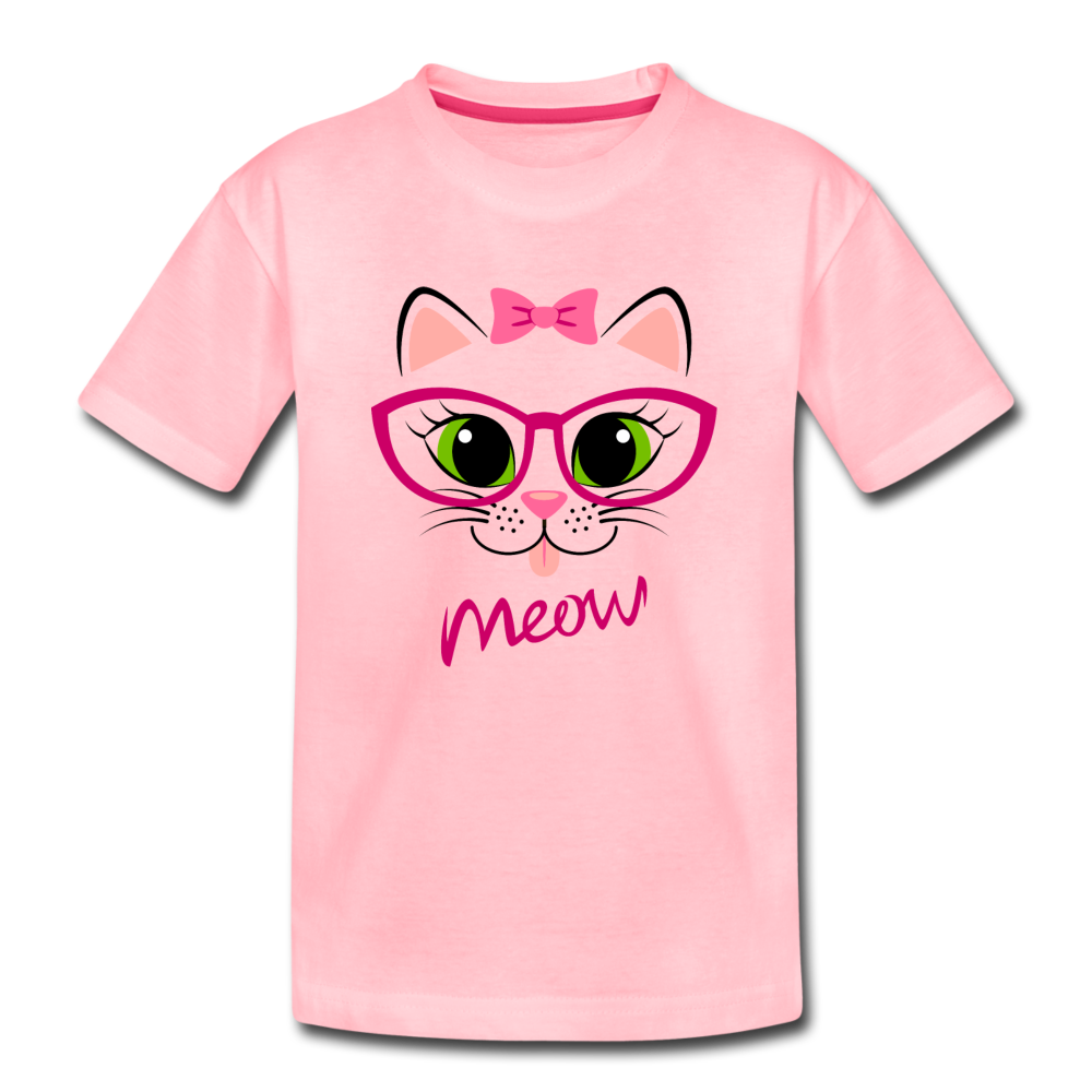 Meow Kitty Cat Kids T-Shirt - pink