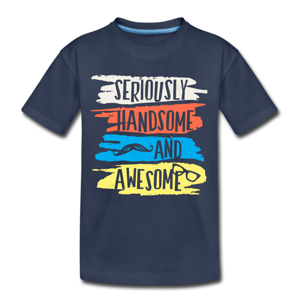 Seriously Handsome and Awesome Kids T-Shirt - navy