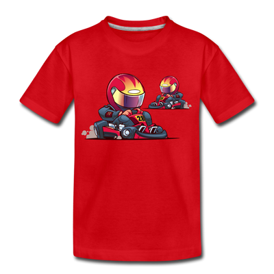 Go-Karts Cartoon Kids T-Shirt - red
