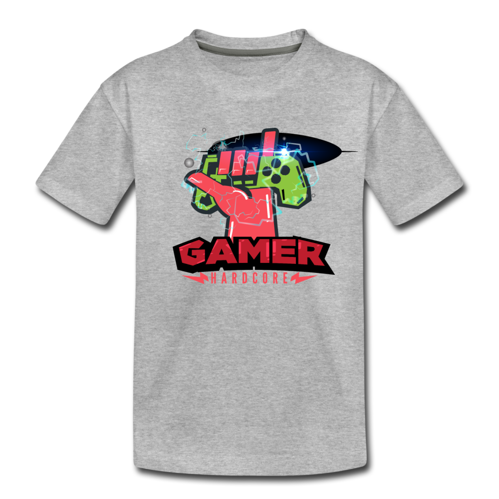 Hardcore Gamer Kids T-Shirt - heather gray