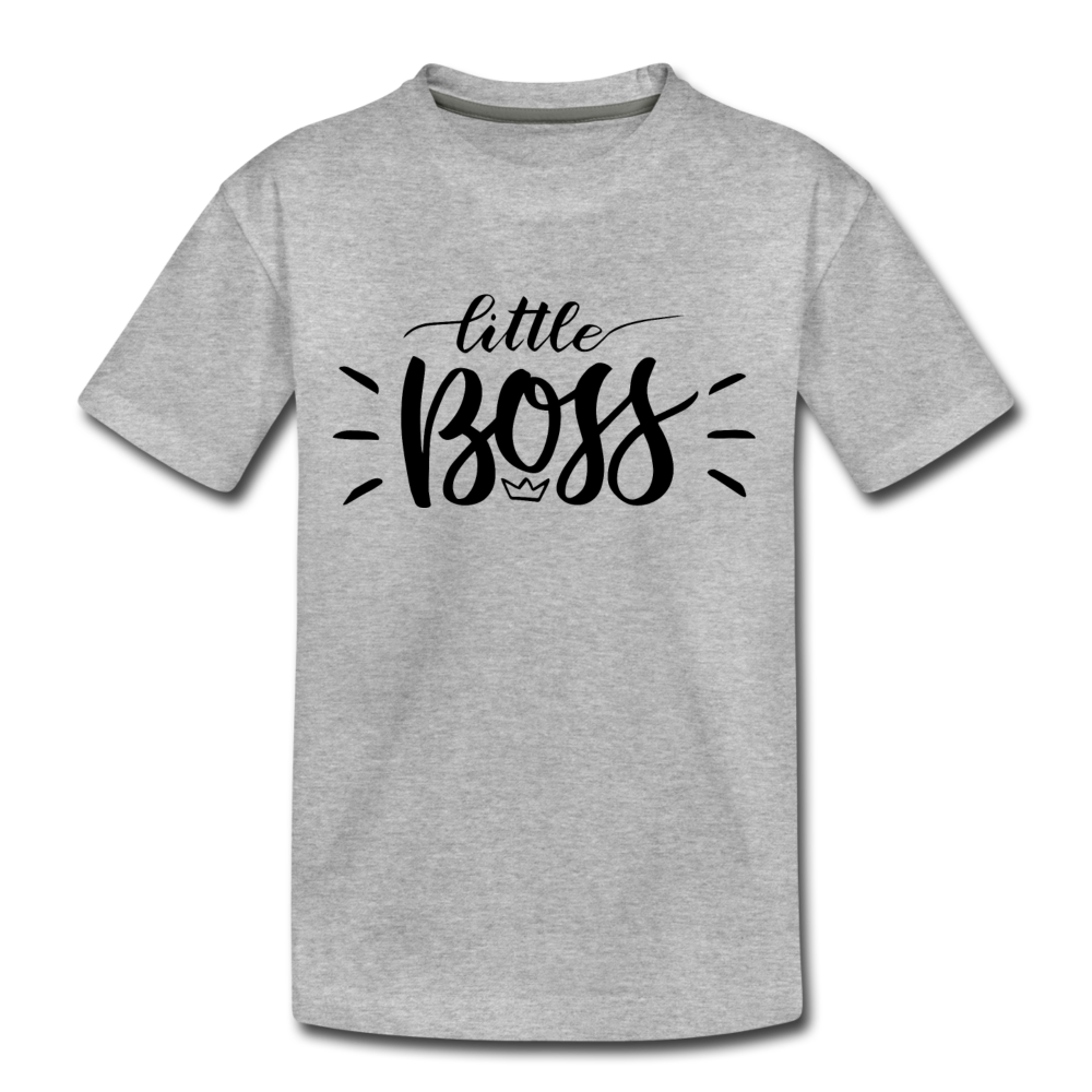 Little Boss Kids T-Shirt - heather gray