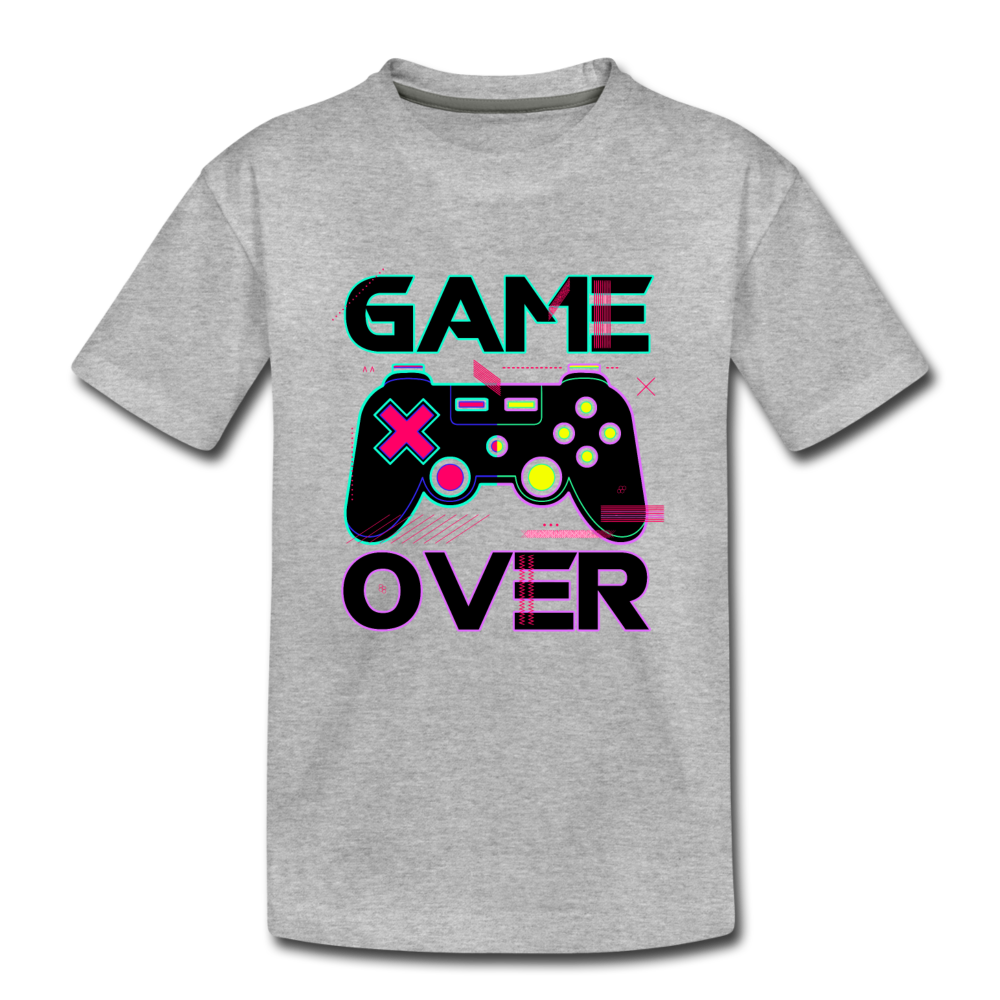 Game Over Gamer Kids T-Shirt - heather gray