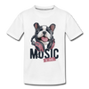 Music Dog Headphones Kids T-Shirt - white