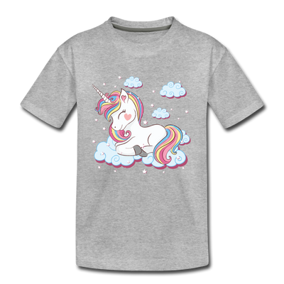 Unicorn Clouds Kids T-Shirt - heather gray
