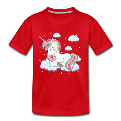 Unicorn Clouds Kids T-Shirt - red