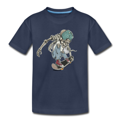 Skeleton Skater Kids T-Shirt - navy