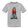 Skater Boy Cartoon Kids T-Shirt - heather gray