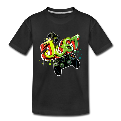 Just Play Video Games Kids T-Shirt - black