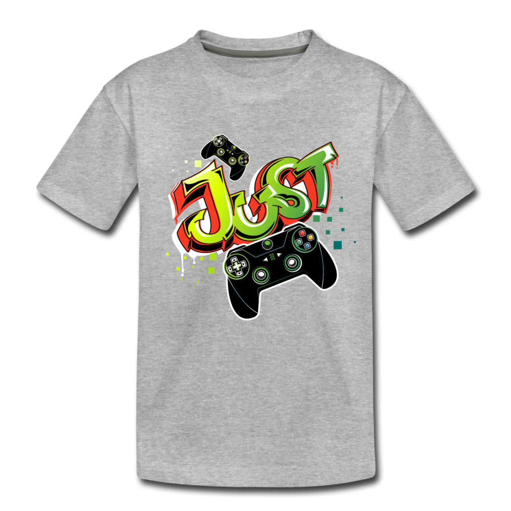 Just Play Video Games Kids T-Shirt - heather gray