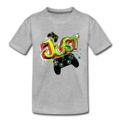 Just Play Video Games Kids T-Shirt - heather gray