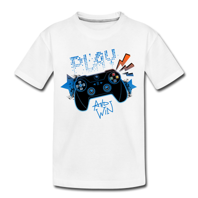 Play and Win Gamer Kids T-Shirt - white