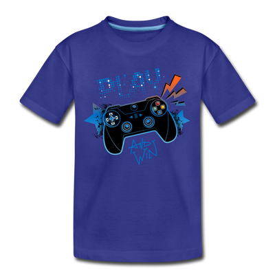 Play and Win Gamer Kids T-Shirt - royal blue