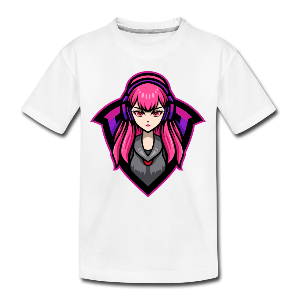 Cartoon Girl Kids T-Shirt - white