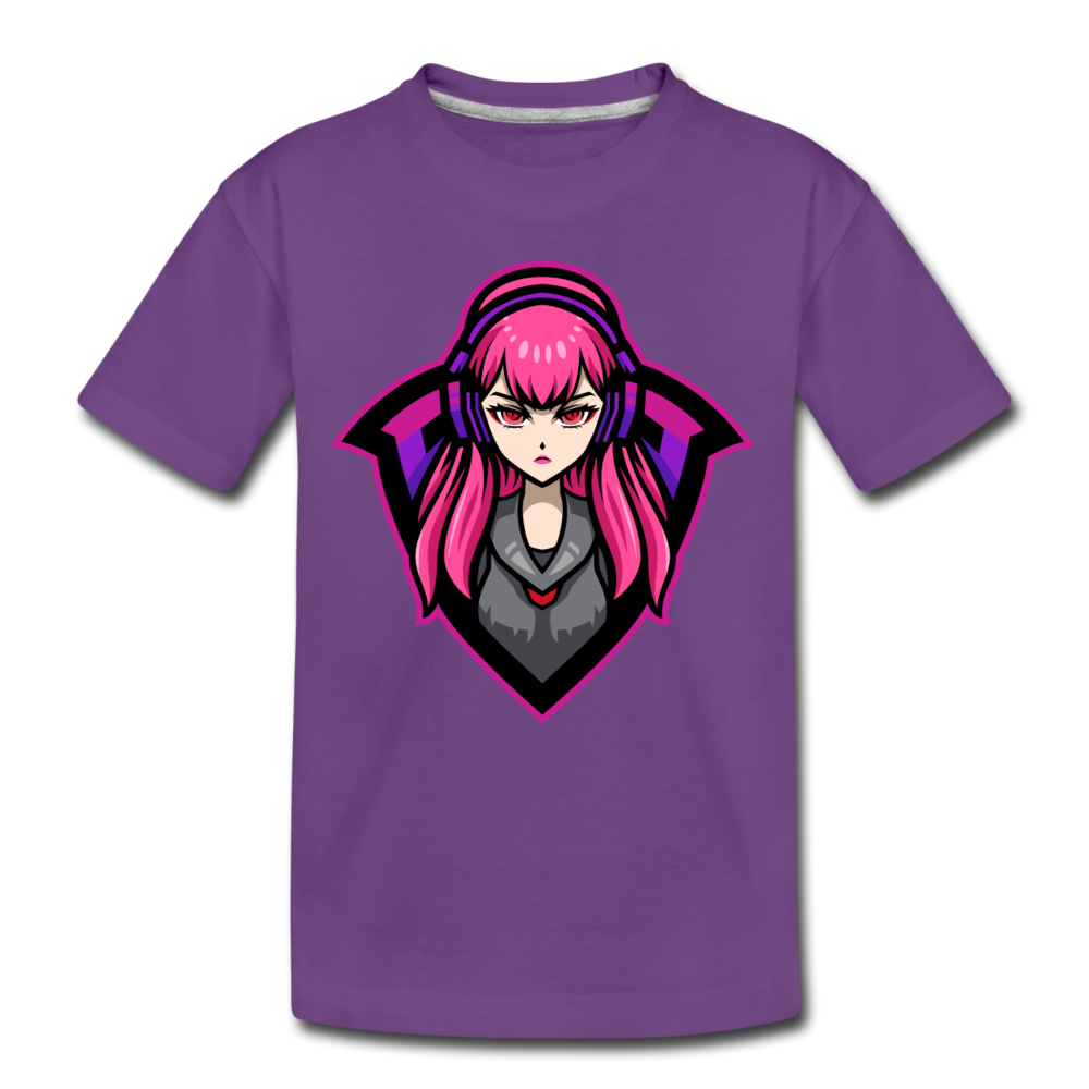 Cartoon Girl Kids T-Shirt - purple