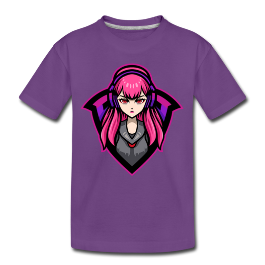Cartoon Girl Kids T-Shirt - purple