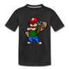 Skater Boy Cartoon Kids T-Shirt - black