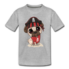 Pirate Dog Cartoon Kids T-Shirt - heather gray