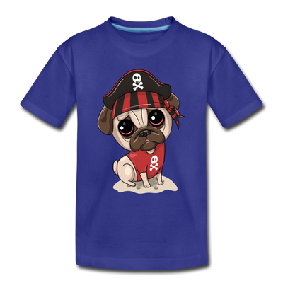 Pirate Dog Cartoon Kids T-Shirt - royal blue