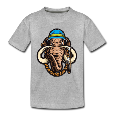 Hip Hop Elephant Kids T-Shirt - heather gray