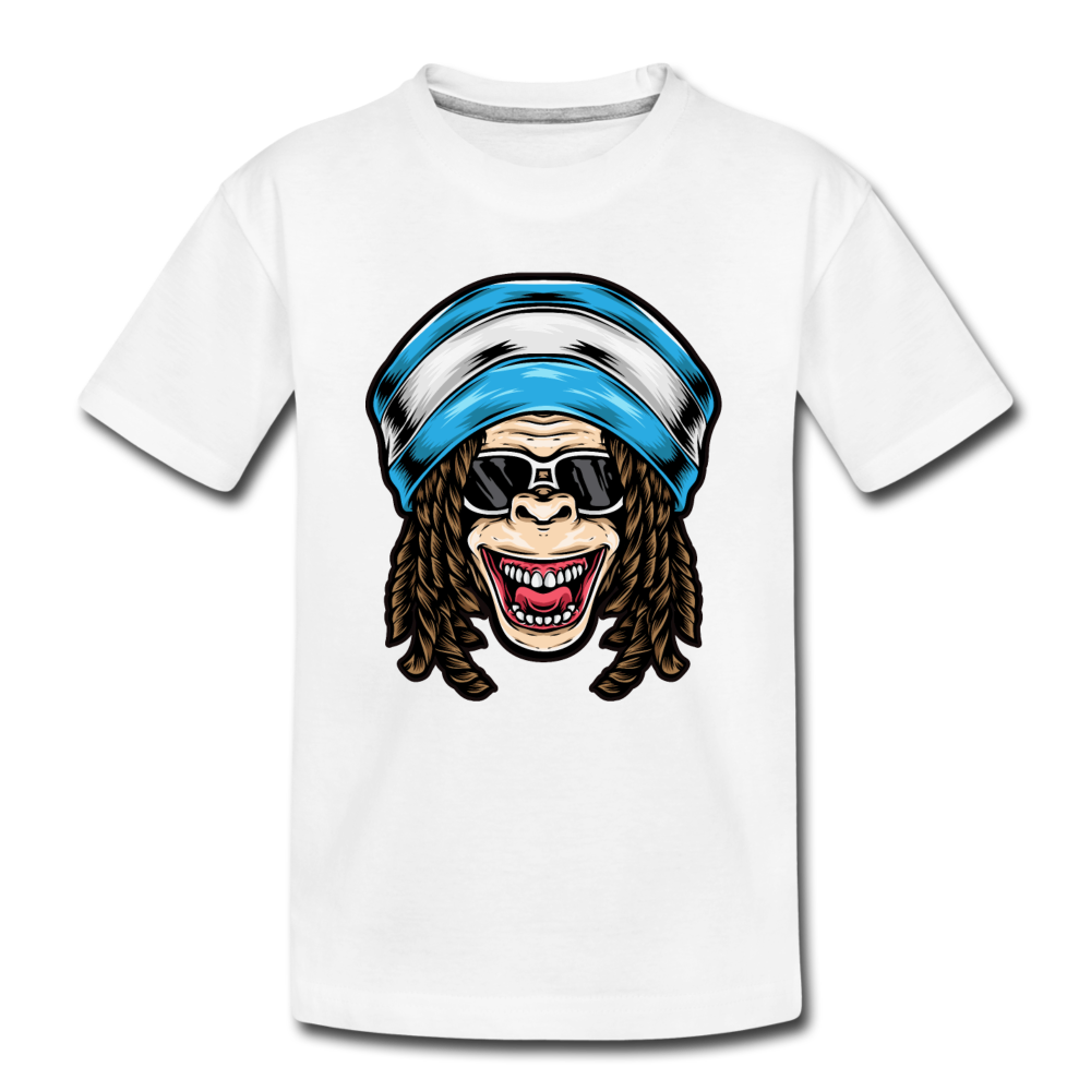 Monkey Dread Locks Kids T-Shirt - white