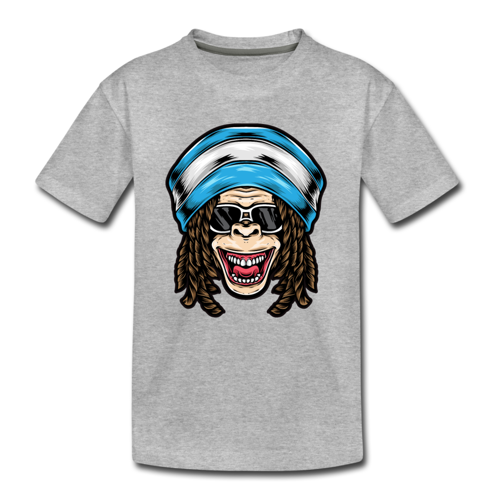 Monkey Dread Locks Kids T-Shirt - heather gray