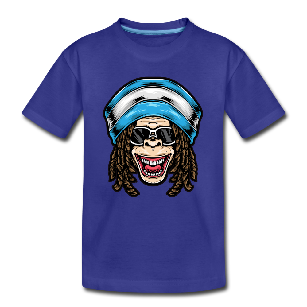 Monkey Dread Locks Kids T-Shirt - royal blue